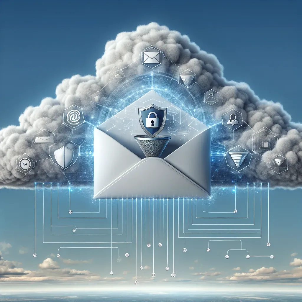 "Cloud-based email filtering services interface showcasing advanced email security solutions with intuitive design and user-friendly features for comprehensive spam protection and malware detection."