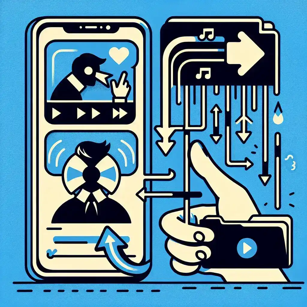 "Person using a TikTok video downloader app on a smartphone to save favorite TikTok videos for offline viewing, illustrating the ease of saving content as featured in 'The Ultimate Guide to TikTok Video Downloaders.'"